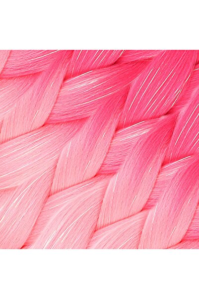 KONAK PERUK 100 gr. Glitter and Dark Pink Candy Pink Ombreli Braiding Hair