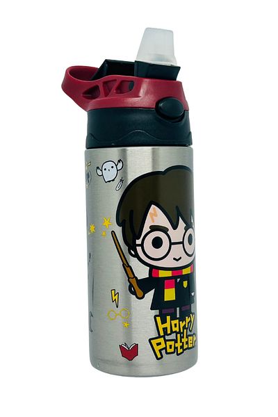 WİGGLE Harry Potter Steel School Water Bottle with Thick Silicone Straw