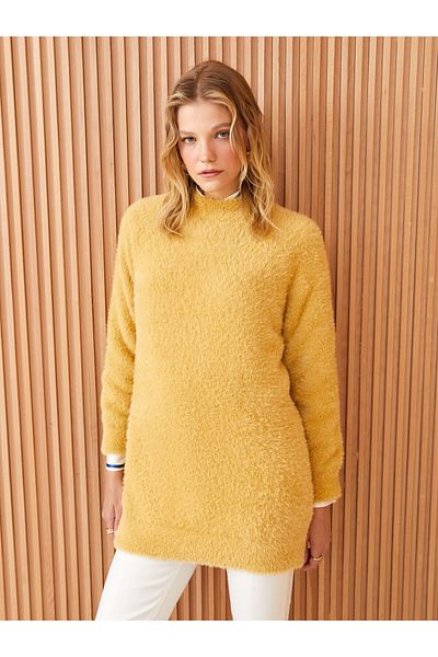 LC Waikiki Half Turtleneck Plain Long Sleeve Women's Knitwear Tunic