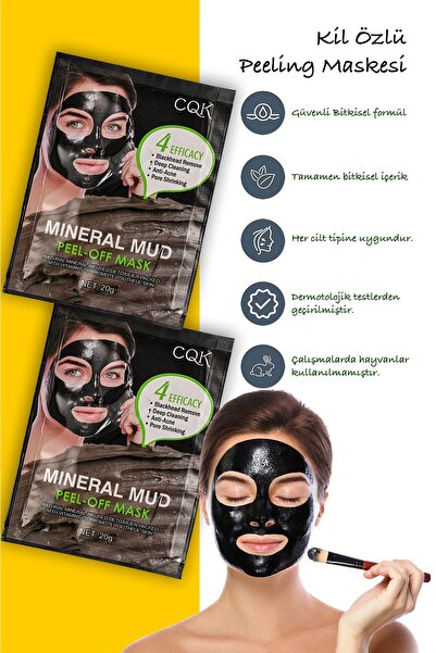 Uniquem Siyah Nokta Maskesi Mineralli Maden Çamuru Kürü Sürülebilir Yüz Maske Mineral Cure Xlm1318