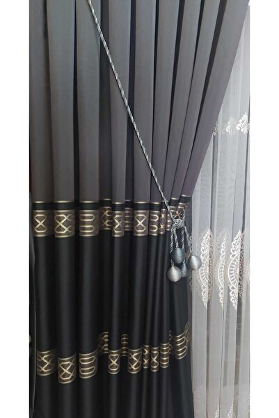 ÖzenEvim Fon Perde Toplama Aparatı Kornişe Takmatik Antrasit Perde Aksesuarı ...