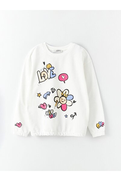LC Waikiki Girl - Crew Neck Printed Long Sleeve Sweatshirt and Sweatpants