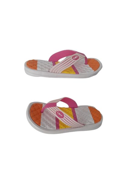 Calx Fată Copil Alb Galben Portocaliu Flip Flops Talpă de masaj Papuci de mers zilnic