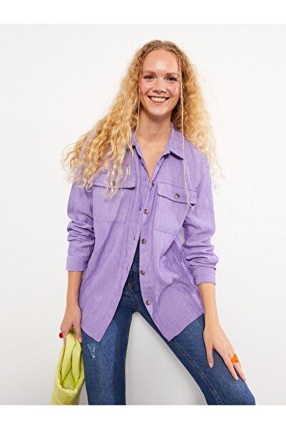 LC Waikiki Închidere cu nasturi în față, drepte, cu mânecă lungă, catifea pentru femei