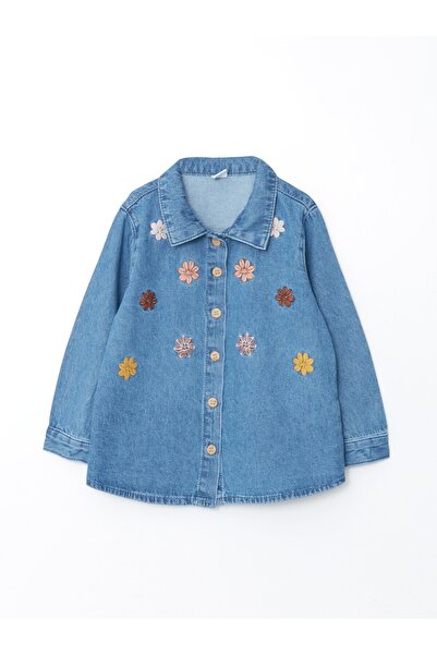 LC Waikiki Cămașă de jeans pentru fetiță cu broderie