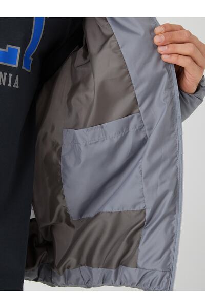 LC Waikiki Men's Puffer Jacket - Standard Fit, Stand Collar