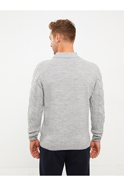 LC Waikiki Pánský pletený svetr - poloviční rolák, dlouhý rukáv