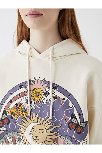 LC Waikiki Γυναικεία κουκούλα με μακρυμάνικη στάμπα oversize