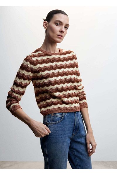 MANGO Woman Openwork Lurex Sweater