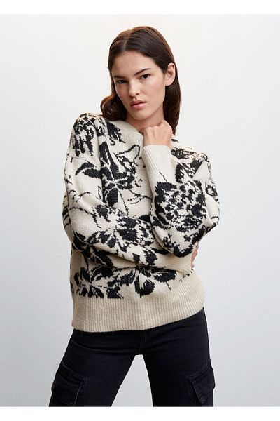 MANGO Woman Pulover tricotat cu flori