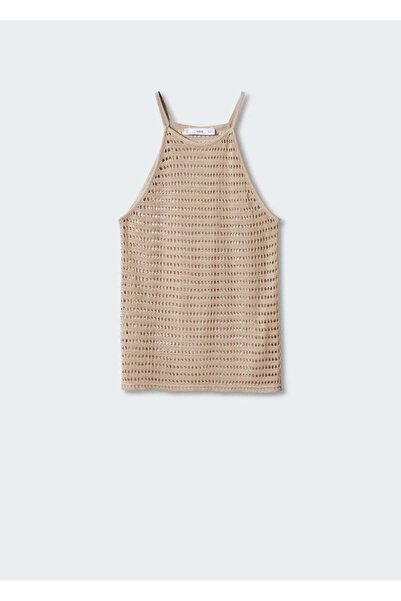 MANGO Woman Πλεκτό μπλούζα με λαιμόκοψη