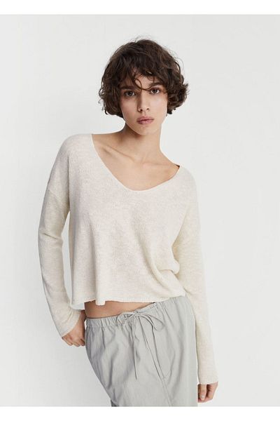 MANGO Woman Low-cut Collar Sweater