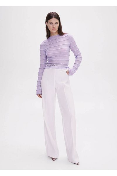 MANGO Woman Shirred Textured Sweater