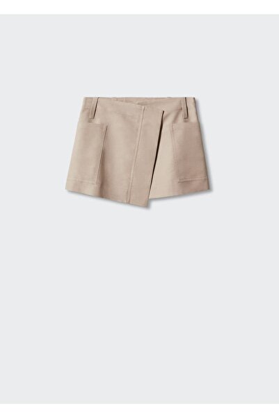MANGO Woman Cepli Kruvaze Mini Etek