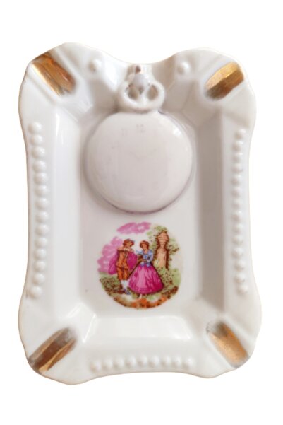 onyyapim SABZ ALAVİ İRAN MARKA PORSELEN İŞLEMELİ ALTIN VARANKLI KÜL TABLASI