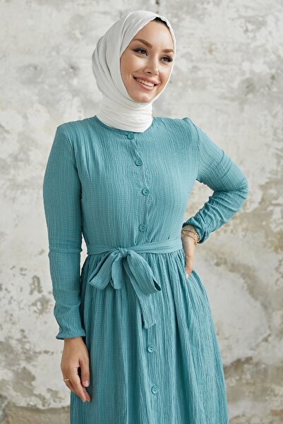InStyle Lemina Kuşaklı Elbise - Mint