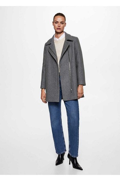 MANGO Woman Wool Biker Jacket