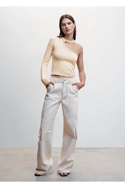 MANGO Woman Knotted Asymmetrical Top