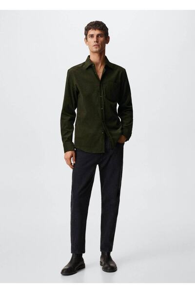 MANGO Man Regular Kesim Mikro Fitilli Gömlek