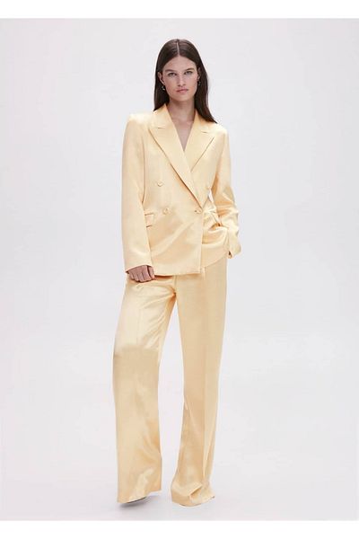 MANGO Woman Satin Palazzo Trousers