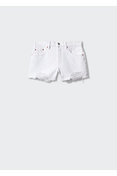MANGO Woman Yırtık denim şort