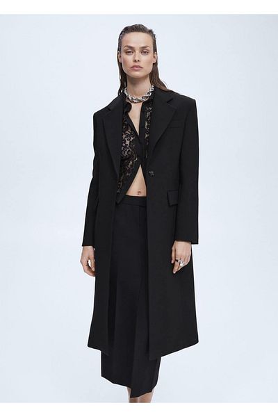 MANGO Woman Molded Coat with Flap
