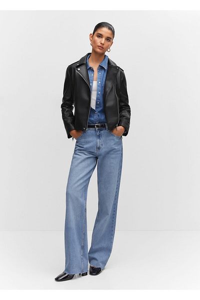 MANGO Woman Bikerjacke in Lederoptik
