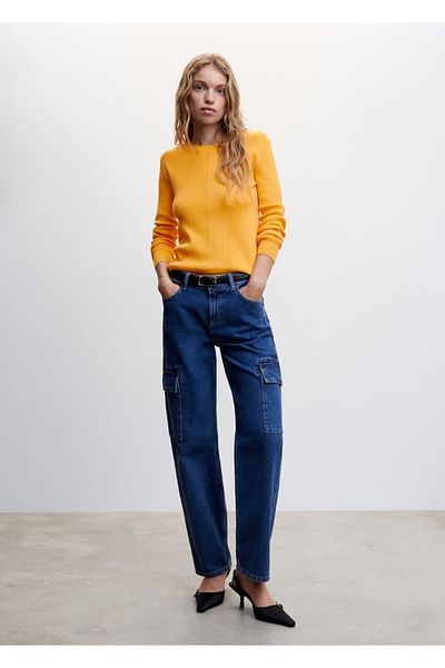 MANGO Woman Textured Round Neck Sweater