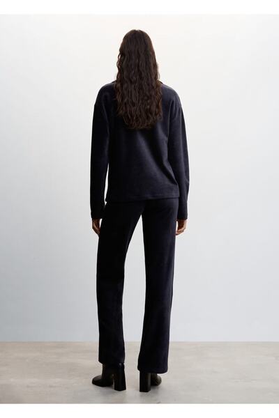 MANGO Woman Polo Tarz Fitilli Kadife Kazak