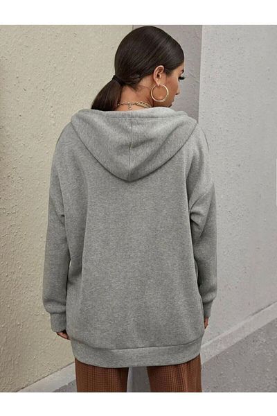 Medinenur Дамски сив суичър с цип