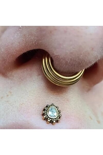 Bylin %100 Cerrahi Çelik Üç Sıra Septum, Daith, Helix Halka Piercing - Çap 8 mm - 1 adet