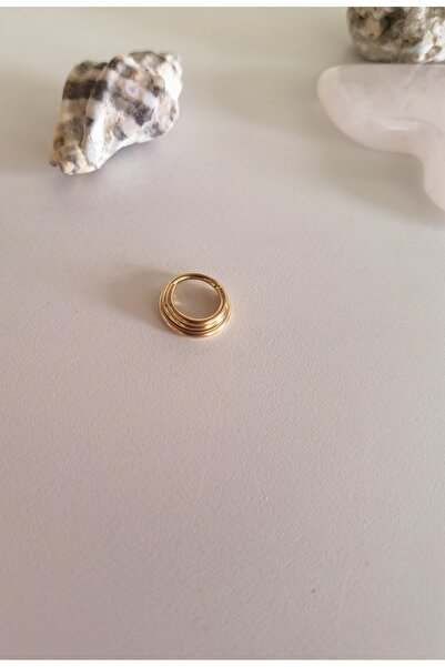 Bylin %100 Cerrahi Çelik Üç Sıra Septum, Daith, Helix Halka Piercing - Çap 8 mm - 1 adet