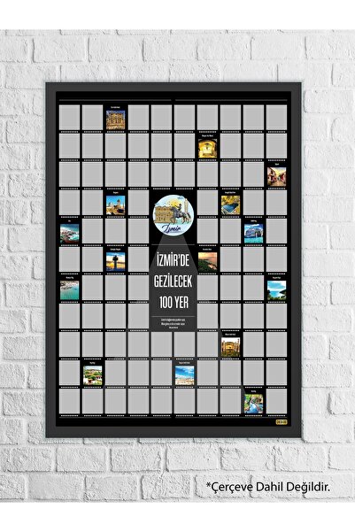 Check100 Best Of Izmir Kazı Kazan Posteri, Kazınabilir Izmir'de Gezilecek 100 Yer