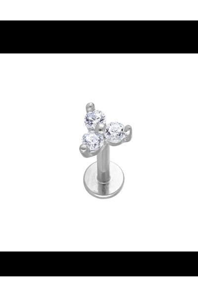 Arescollection zirkon taşlı minimal önden takmalı arkası düz tragus helix con...
