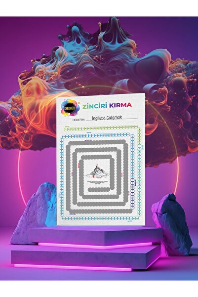 Check100 Kazınabilir Zinciri Kırma Posteri, Hedef Zinciri Kırma Kazı Kazan Posteri, Kişisel Gelişim Hediyesi