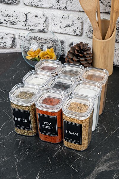 TARÇIN HOMES مجموعة من 9 حاويات تخزين بهار أكريليك مانعة للتسرب سعة 250 مل مع...