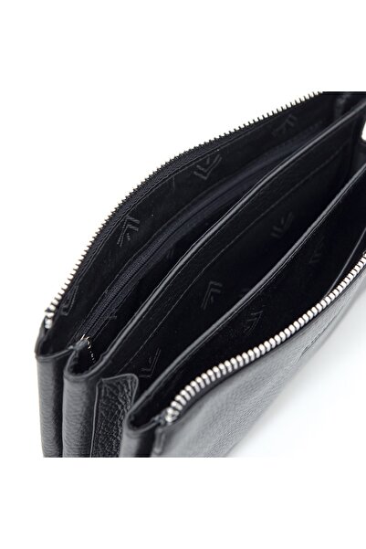 Eminsa Men's Black Genuine Leather Handbag