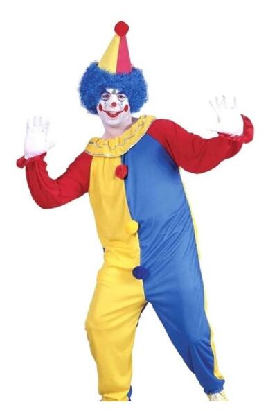 rengarenk kostüm TULUM PALYAÇO KOSTÜMÜ YETİŞKİN BAY UYUMLU