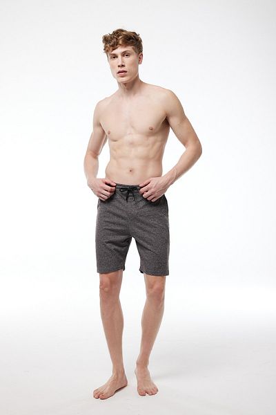 Malabadi Men's Melted Gray Elastic Waist Pocket Single Bottom Shorts 6005