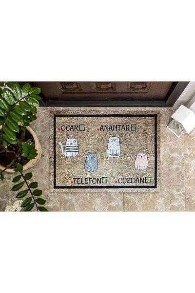 yok yok evim eve dair her şey Reminder Door Mat