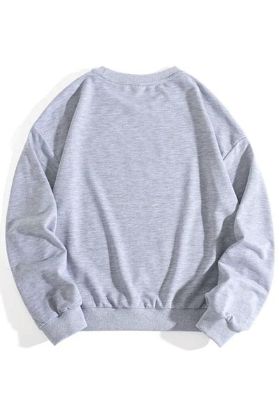 Mythologie Φούτερ Outer Banks - Φούτερ με γκρι στάμπα Oversize Crew Neck