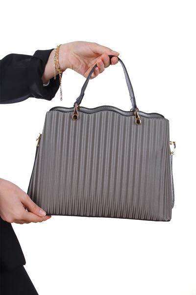 By Hakan dm-1263 wallet combination Women's Hand Bag Women's Shoulder Bag STRIPED GRAY