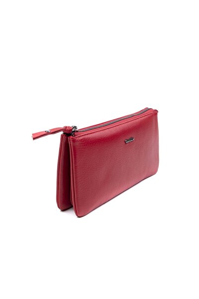 Grande 2670 حقيبة نسائية من الجلد الطبيعي باللون الأحمر