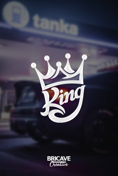 Bricave King King JDM Car-Motorcycle Windshield Label Sticker 18x23cm
