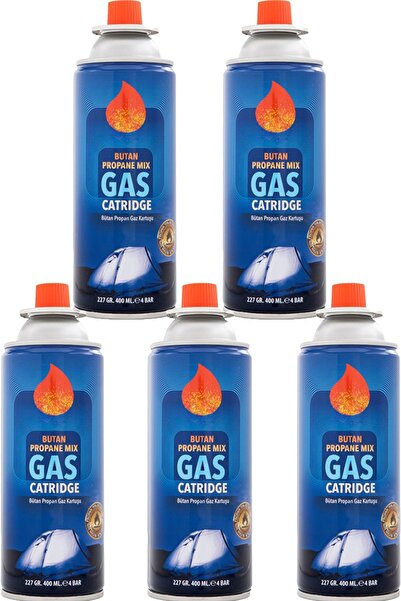 MOBEE 5 Li Gaz Kartuşu Set Beşli Pürmüz Gazı 5 Adet 227 gr Kamp Gazı Bütan Pr...