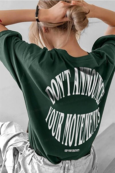 Mella&Co Dont Announce Green Oversize Salas Boyfriend Women's T-shirt