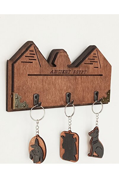 GÖKÇEN HOBİ Giza Piramit Antik Mısır Duvar Anahtar Askısı 21x11 cm