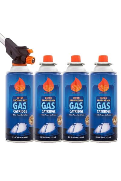 MOBEE 4 Adet 227 Gr Gaz Kartuşlu Pürmüz Ve Çakmaklı Başlık Set Kamp Gazı Set ...
