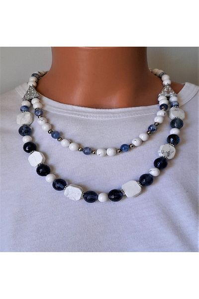 Asteria Elite Howlite Quartz Concentration Peace and Mental Clarity Necklace Bracelet Set