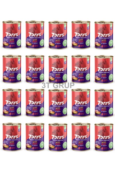 7DAYS Soslu Biftekli Yetişkin Kedi Konserve 20 Adet 415 gr